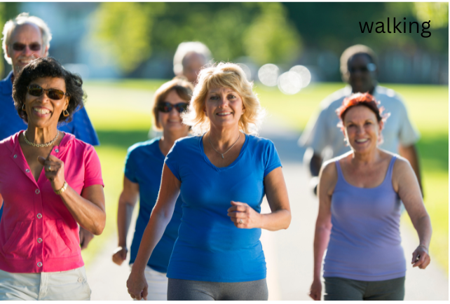 Seniors walking
