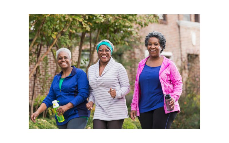 Senior walking for exercise