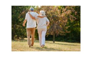 Senior walking for exercise